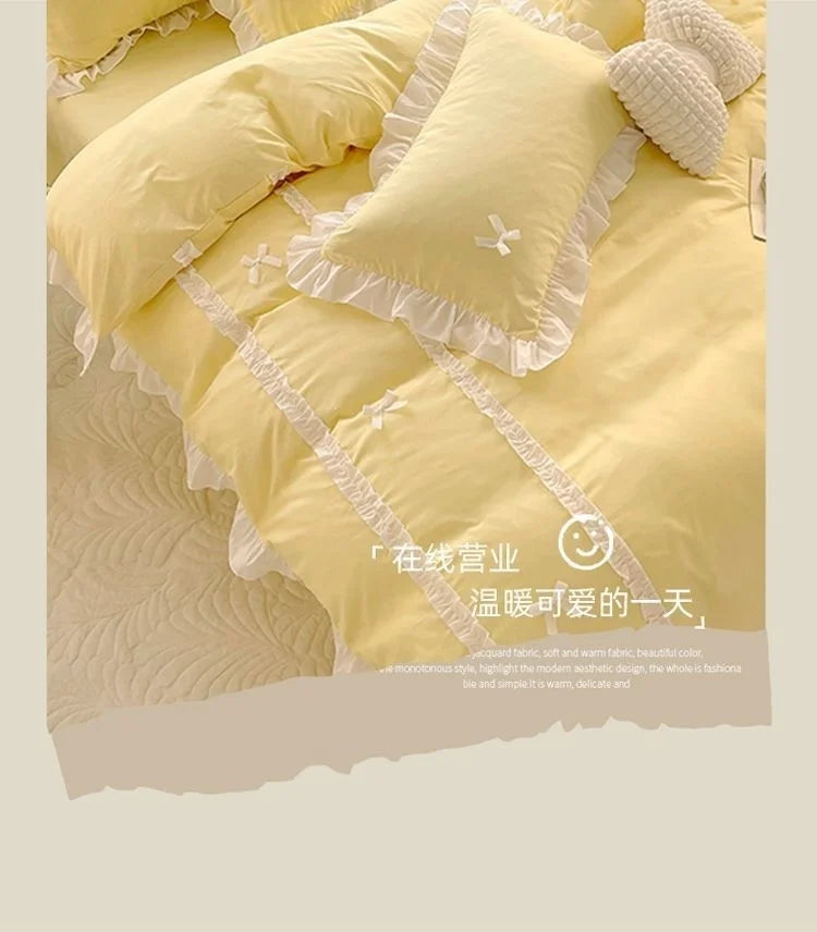 Ruffle Ribbon Bedding Set
