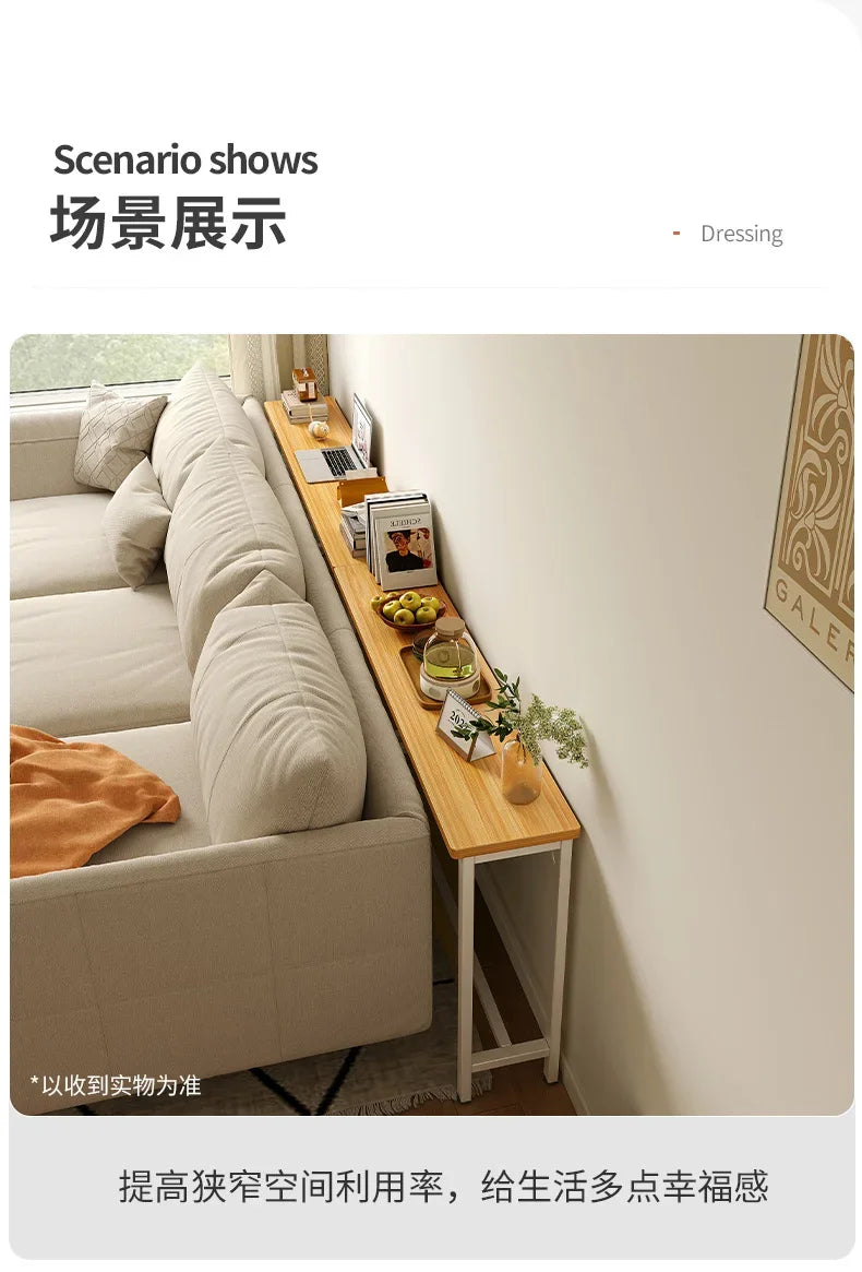 Slim Console Table – Behind Sofa Storage Shelf