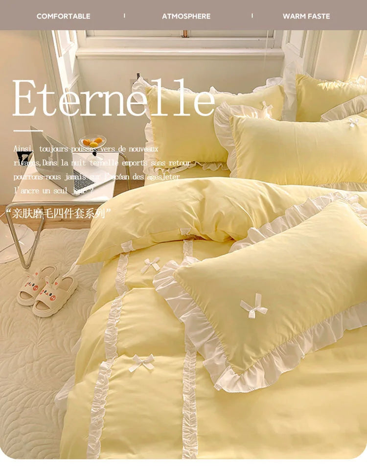 Ruffle Ribbon Bedding Set