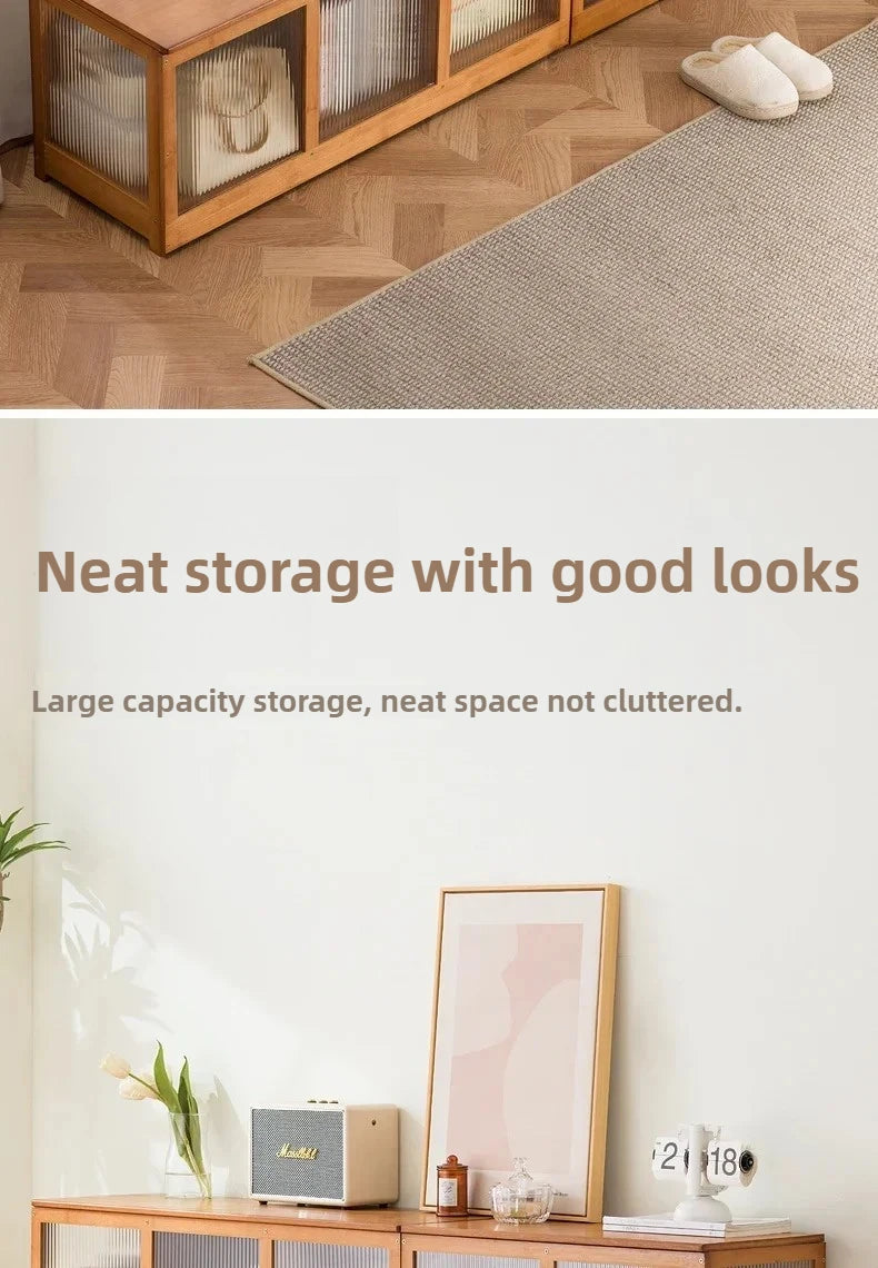 Flip-Top Wooden Storage Bench – Minimalist Entryway Organizer