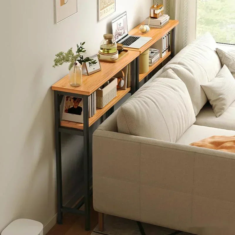 Slim Console Table – Behind Sofa Storage Shelf
