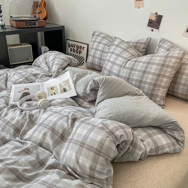 Modern Gingham Bedding Set