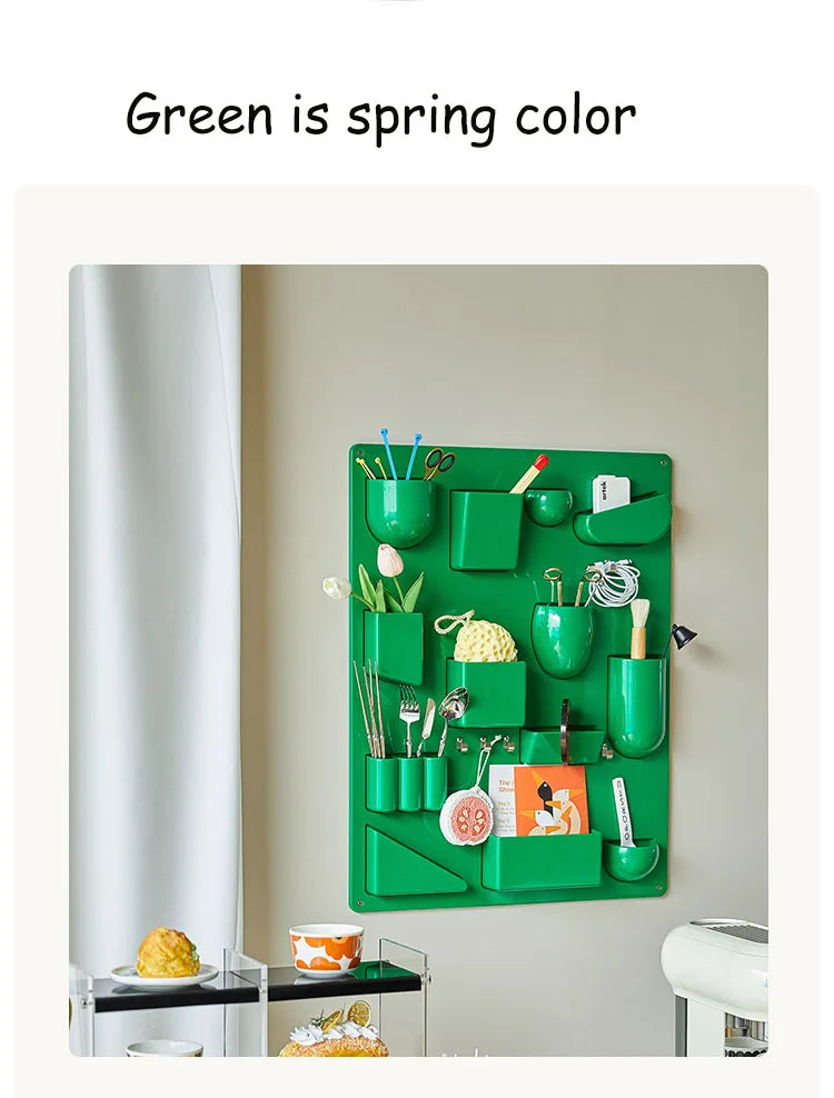 Color Pop Wall Organizer – Multi-Compartment ABS Storage Rack