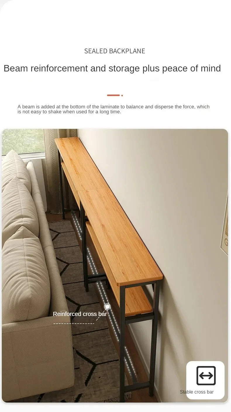 Slim Console Table – Behind Sofa Storage Shelf