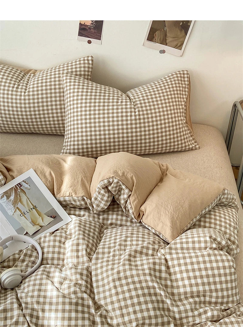 Modern Gingham Bedding Set