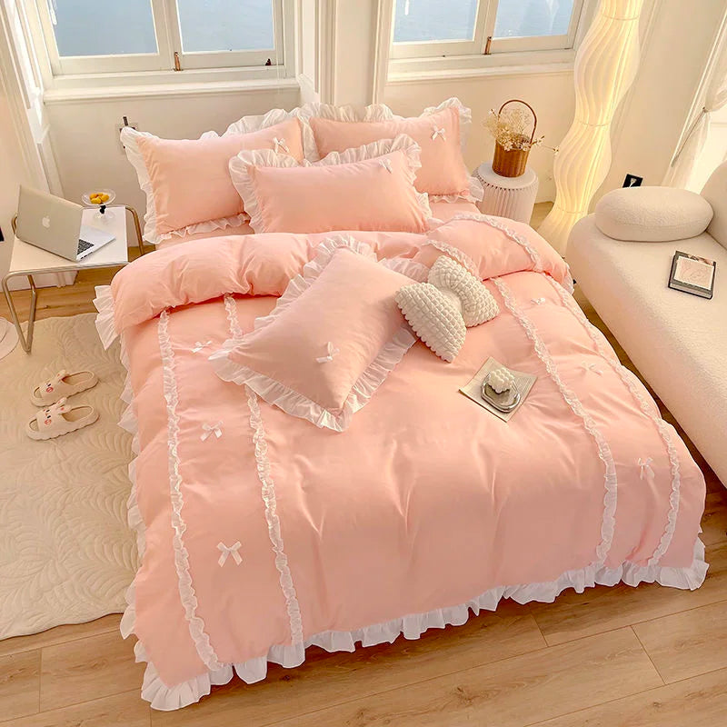 Ruffle Ribbon Bedding Set