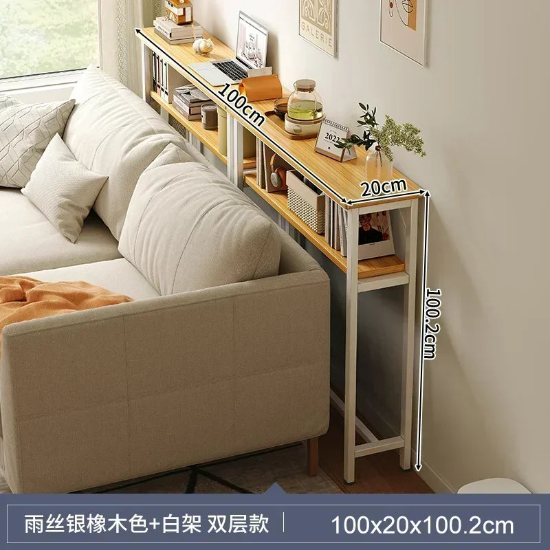 Slim Console Table – Behind Sofa Storage Shelf