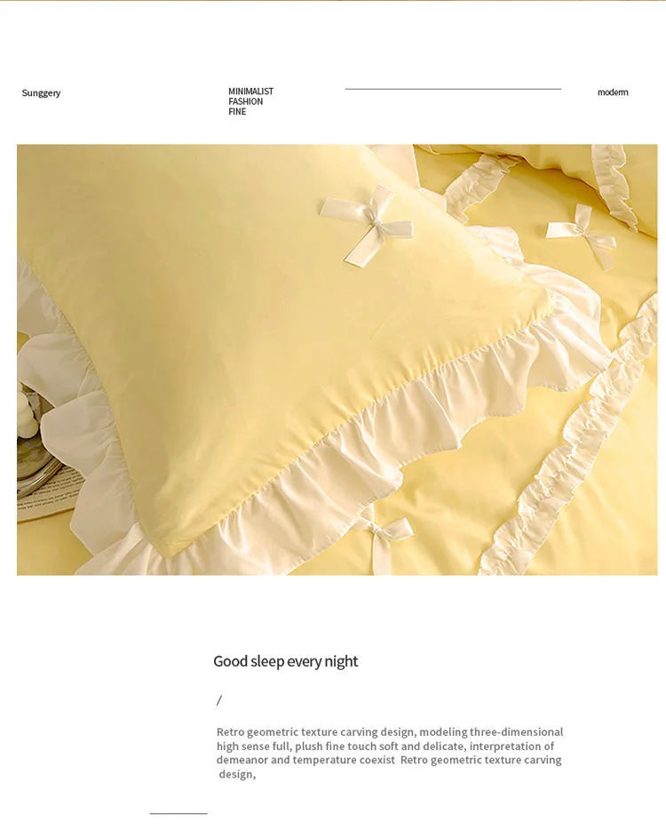 Ruffle Ribbon Bedding Set