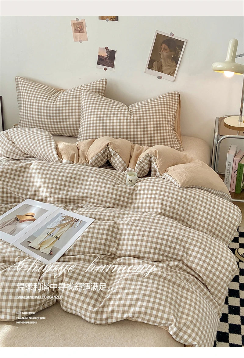 Modern Gingham Bedding Set