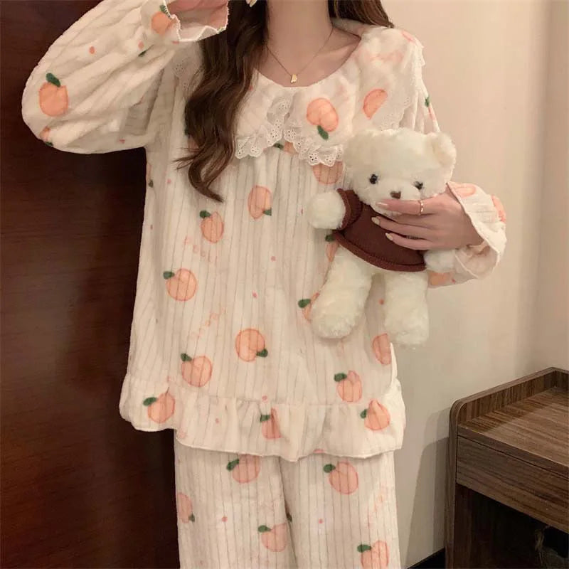 Peach Fleece Pajamas