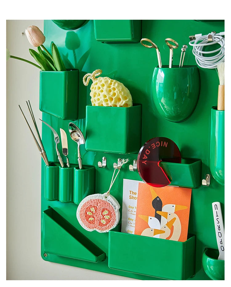 Color Pop Wall Organizer – Multi-Compartment ABS Storage Rack