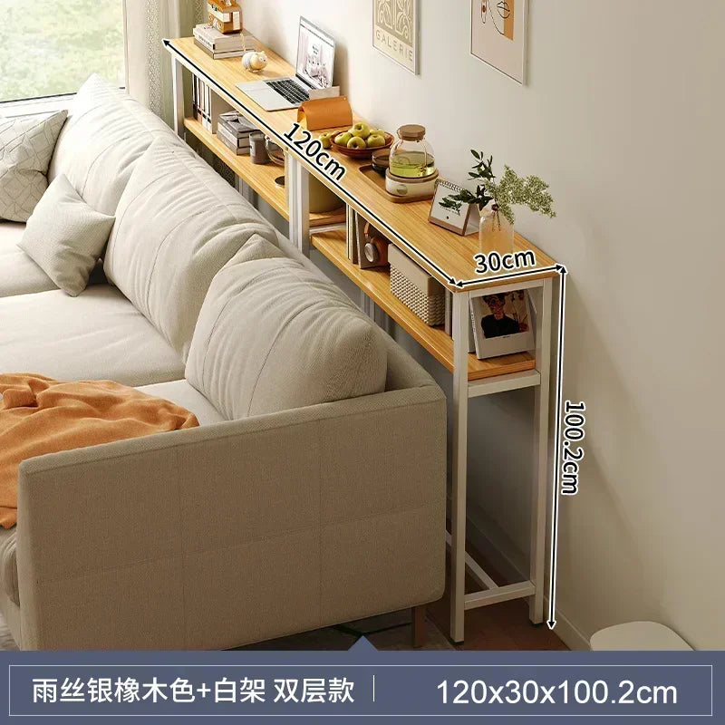 Slim Console Table – Behind Sofa Storage Shelf