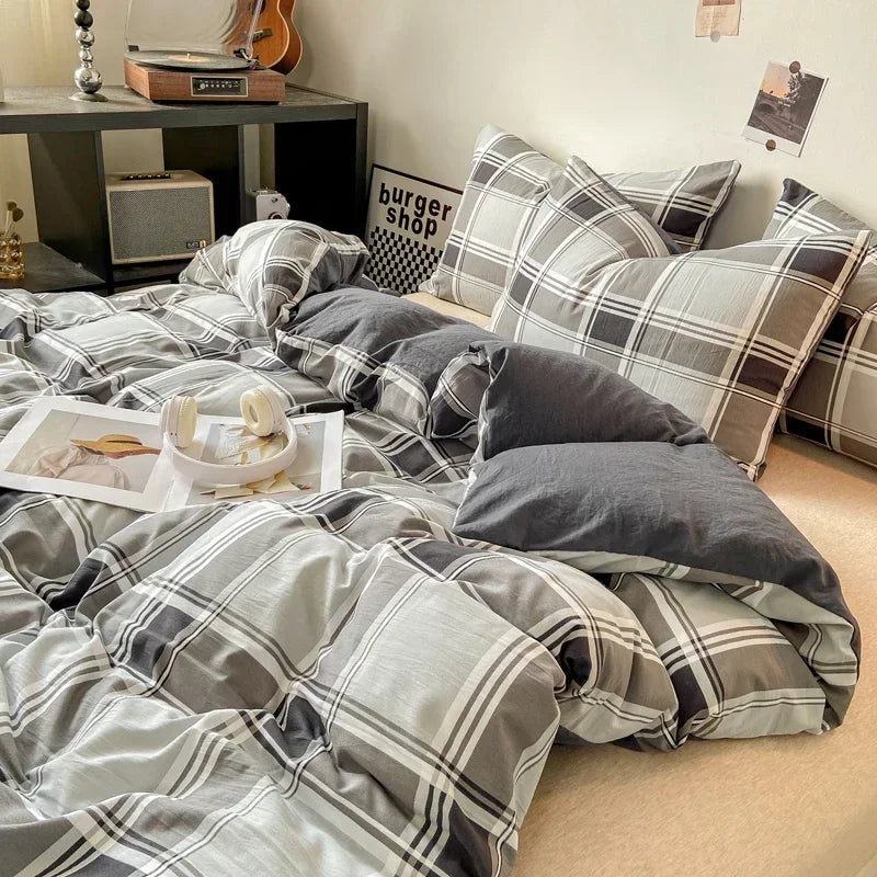 Modern Gingham Bedding Set
