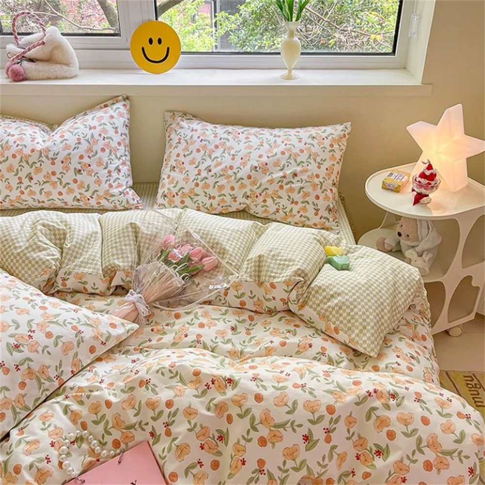Korean Floral Bedding Bundle Set