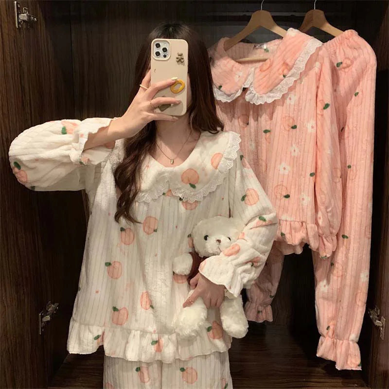 Peach Fleece Pajamas