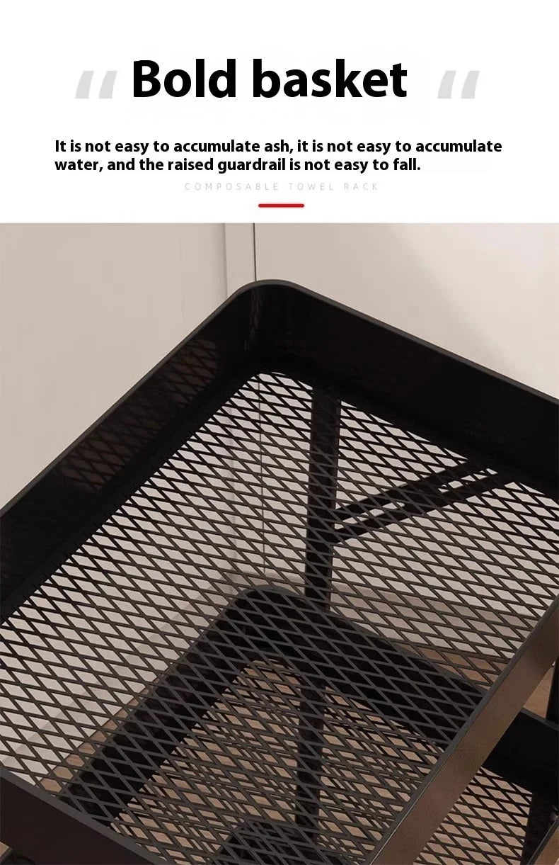Foldable 3-Tier Storage Cart – Minimalist Rolling Trolley for Any Room