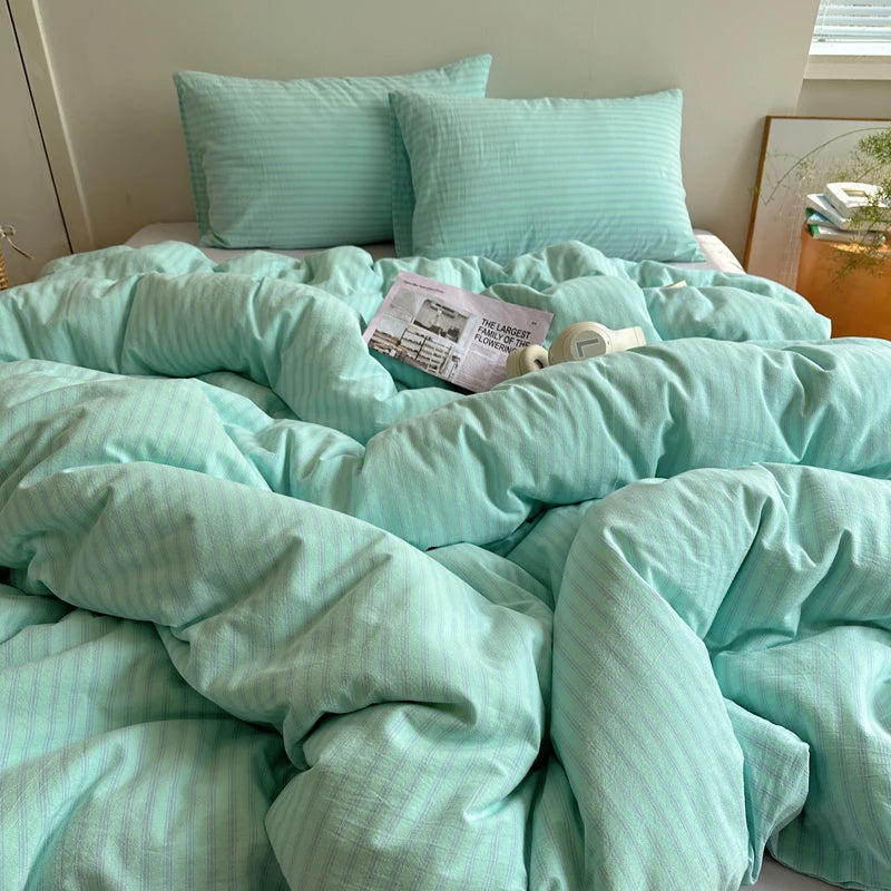 Soft Striped Duvet Cover Set