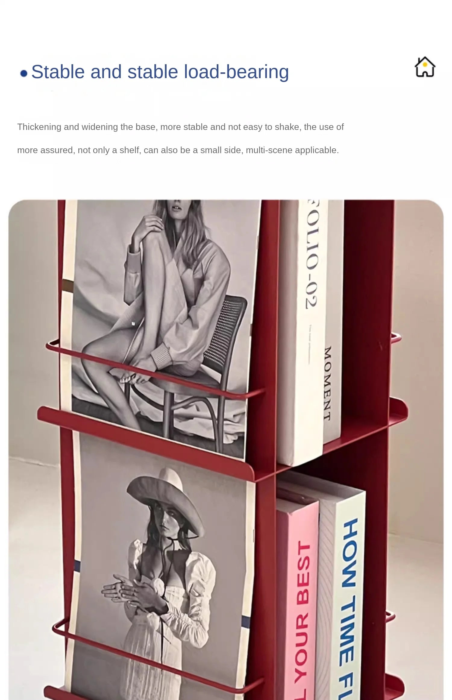 Rotating Metal Side Table with Magazine Rack – Minimalist Design