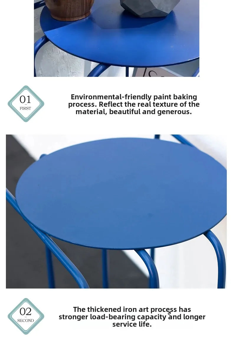 Modern Iron Side Table – Dual-Layer Minimalist Accent Table