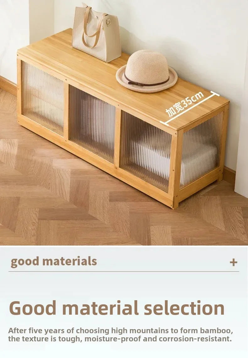Flip-Top Wooden Storage Bench – Minimalist Entryway Organizer