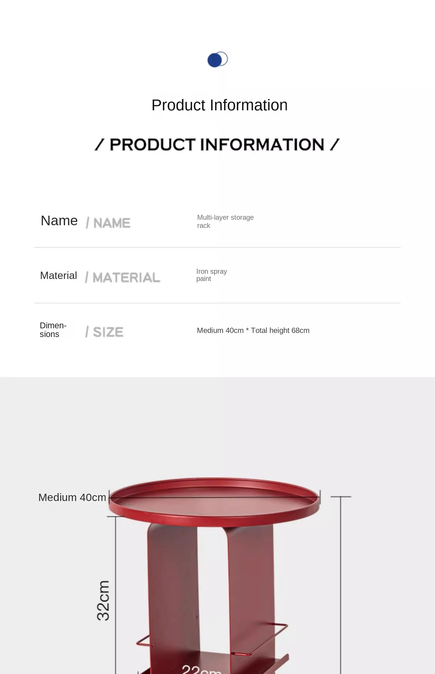 Rotating Metal Side Table with Magazine Rack – Minimalist Design