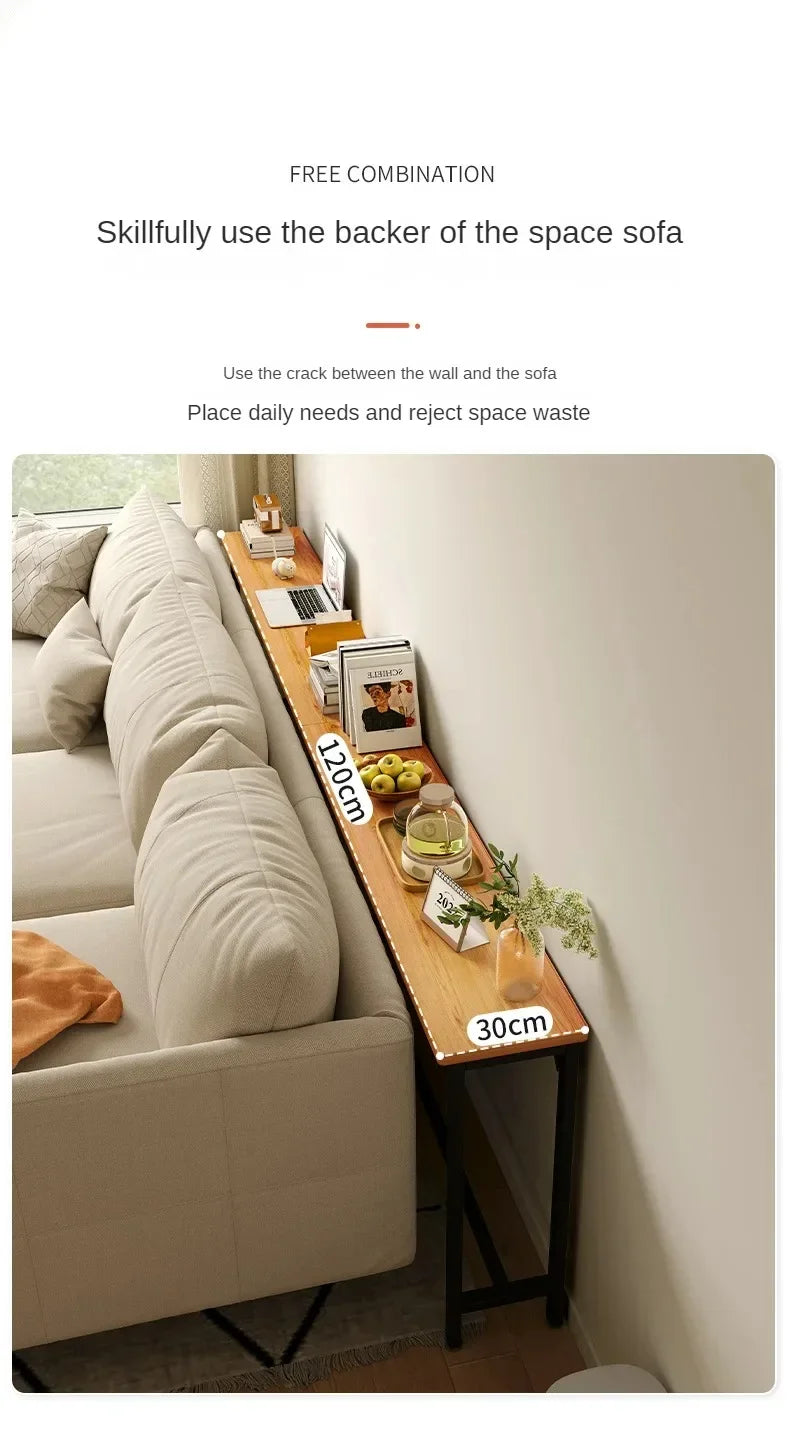 Slim Console Table – Behind Sofa Storage Shelf