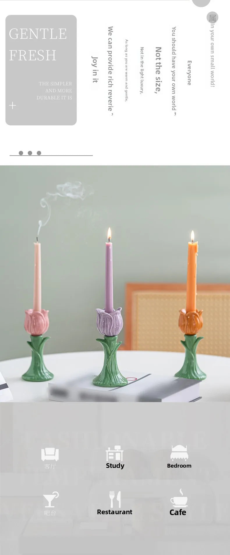 Tulip Ceramic Candle Holder – Whimsical Floral Home Accent