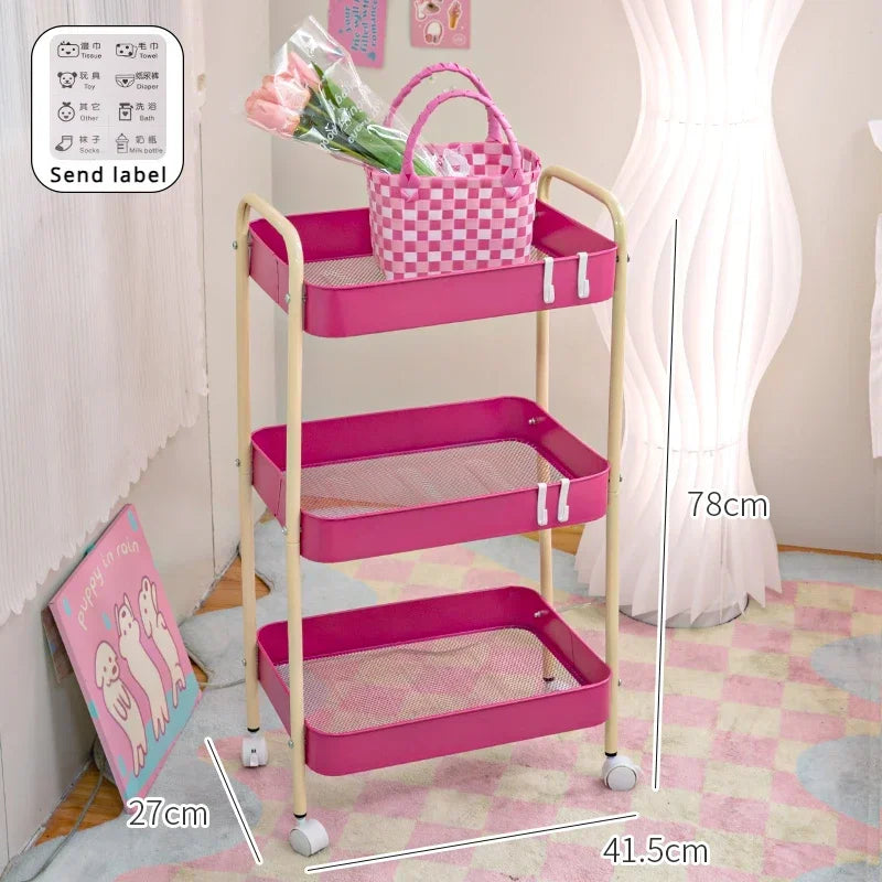 Color Pop 3-Tier Metal Storage Cart