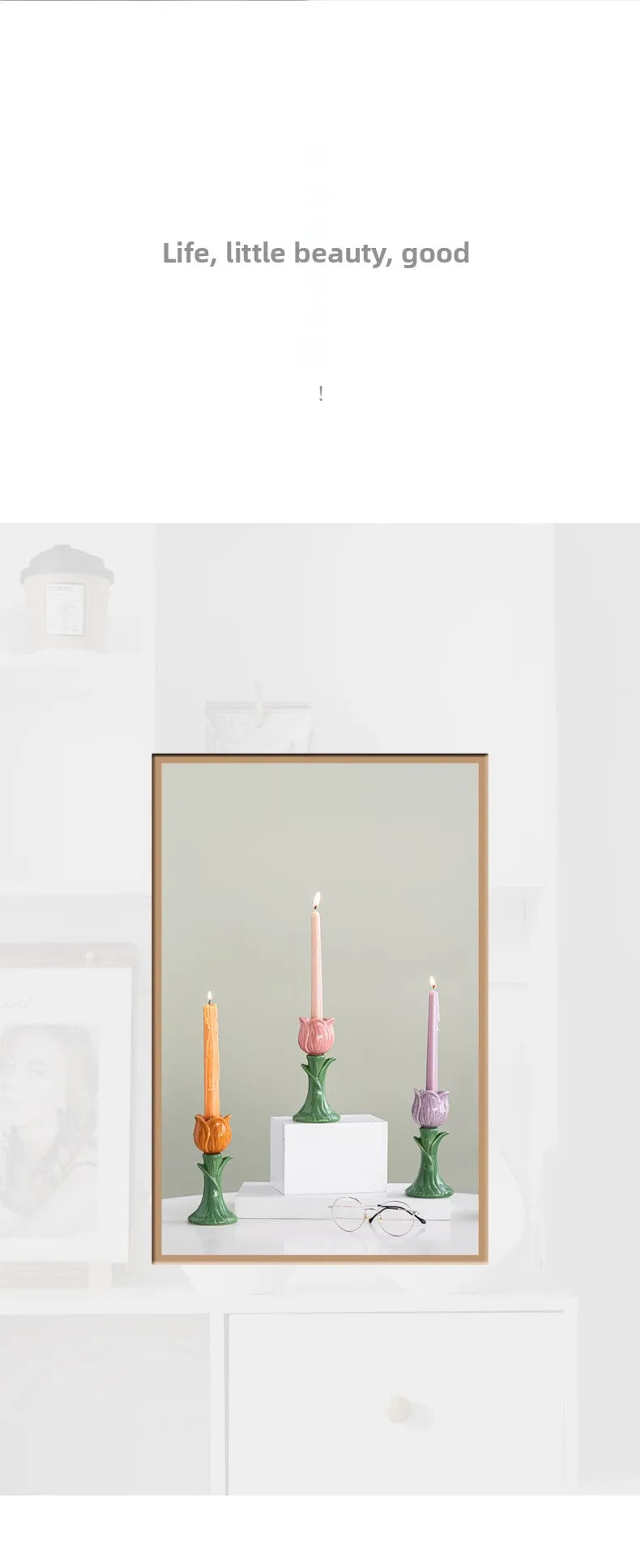Tulip Ceramic Candle Holder – Whimsical Floral Home Accent