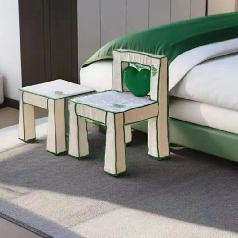 Heart Cushion Fabric Chair Set – Playful Pop Design