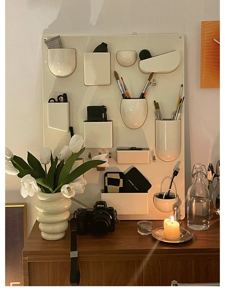 Color Pop Wall Organizer – Multi-Compartment ABS Storage Rack