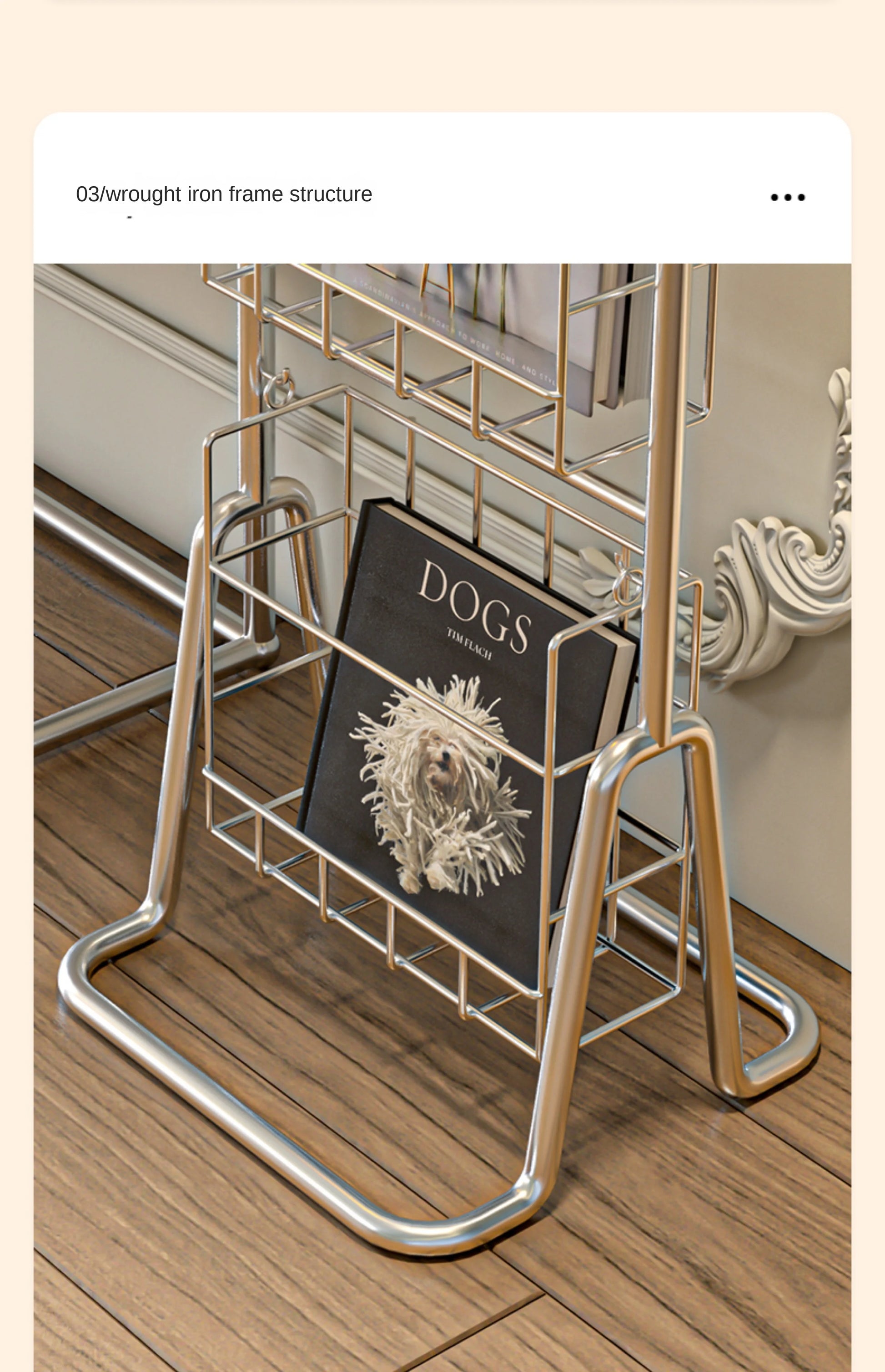 Iron Wall-Leaning Magazine Rack – Minimalist Vertical Bookshelf