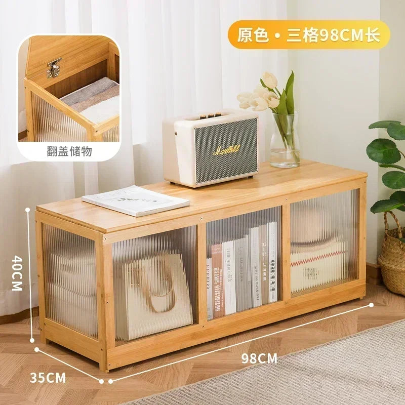 Flip-Top Wooden Storage Bench – Minimalist Entryway Organizer