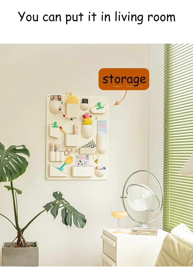 Color Pop Wall Organizer – Multi-Compartment ABS Storage Rack