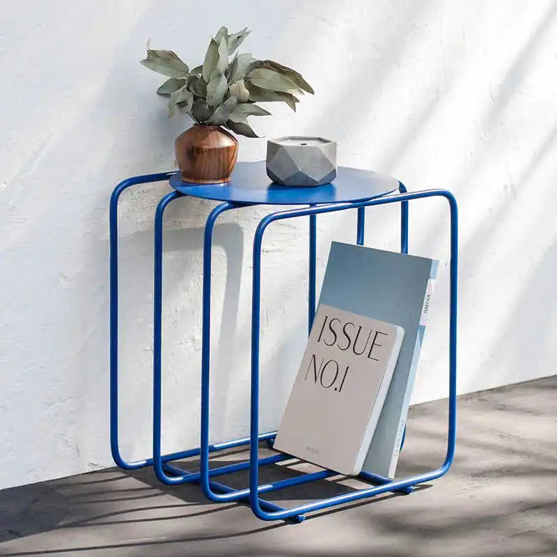 Modern Iron Side Table – Dual-Layer Minimalist Accent Table
