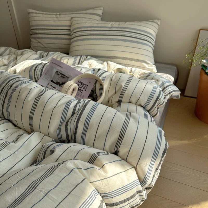 Soft Striped Duvet Cover Set