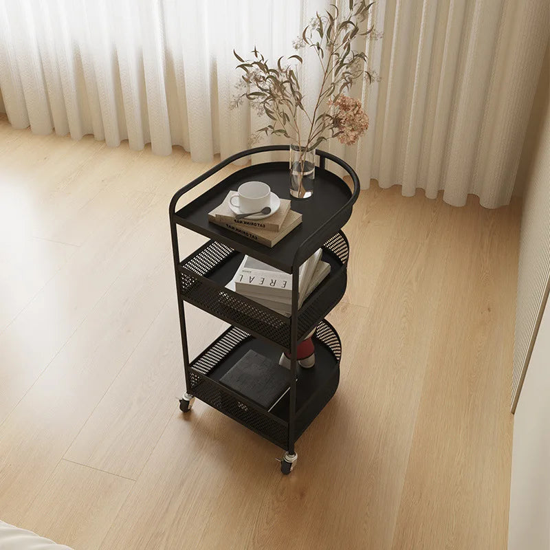 3-Tier Metal Utility Cart – Minimalist Rolling Storage Trolley