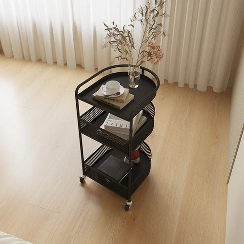 3-Tier Metal Utility Cart – Minimalist Rolling Storage Trolley