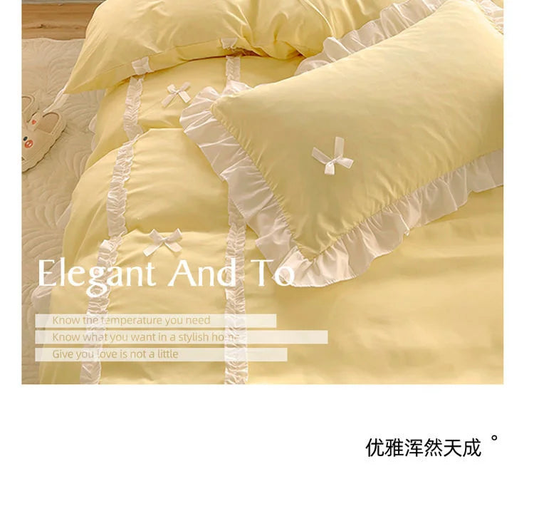 Ruffle Ribbon Bedding Set