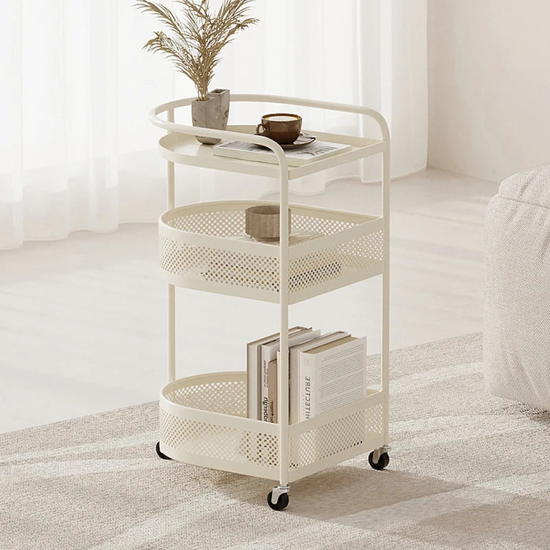 3-Tier Metal Utility Cart – Minimalist Rolling Storage Trolley