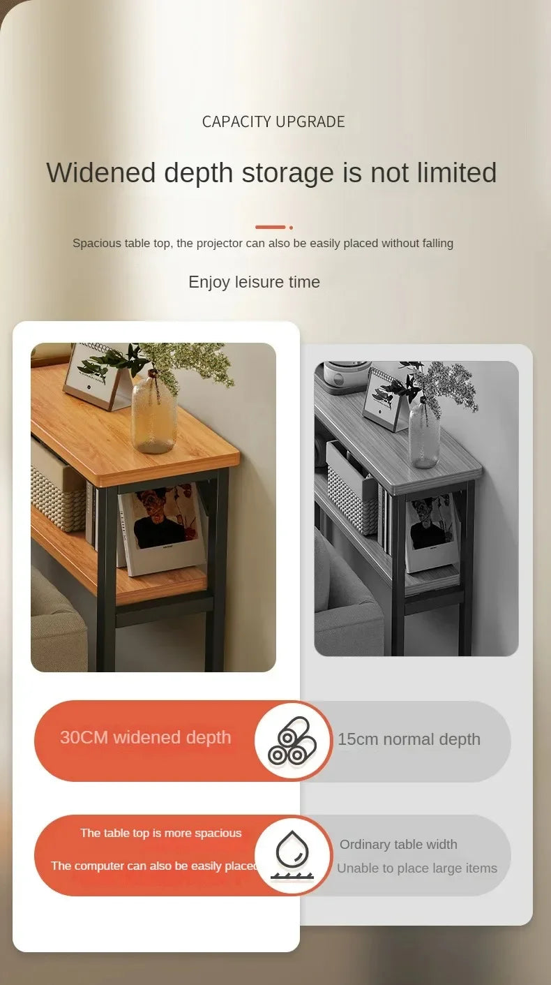 Slim Console Table – Behind Sofa Storage Shelf