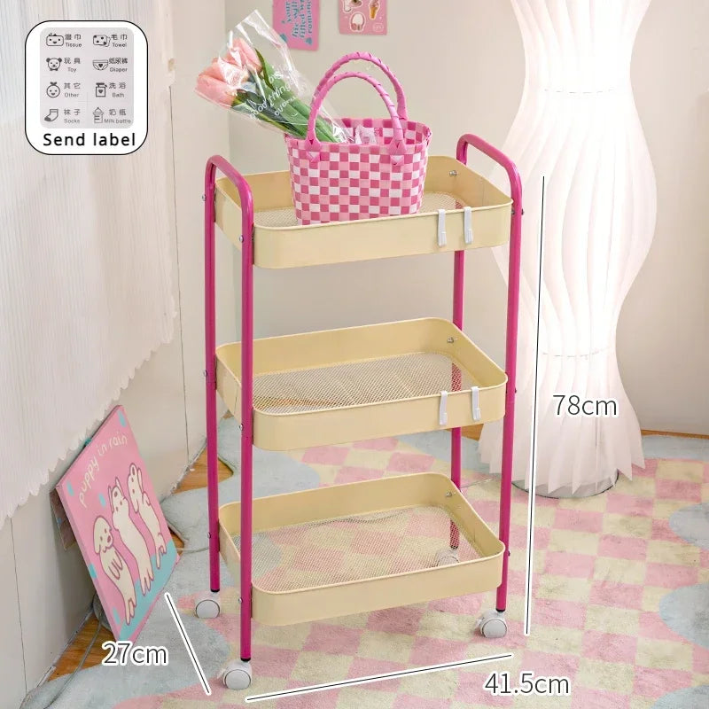 Color Pop 3-Tier Metal Storage Cart