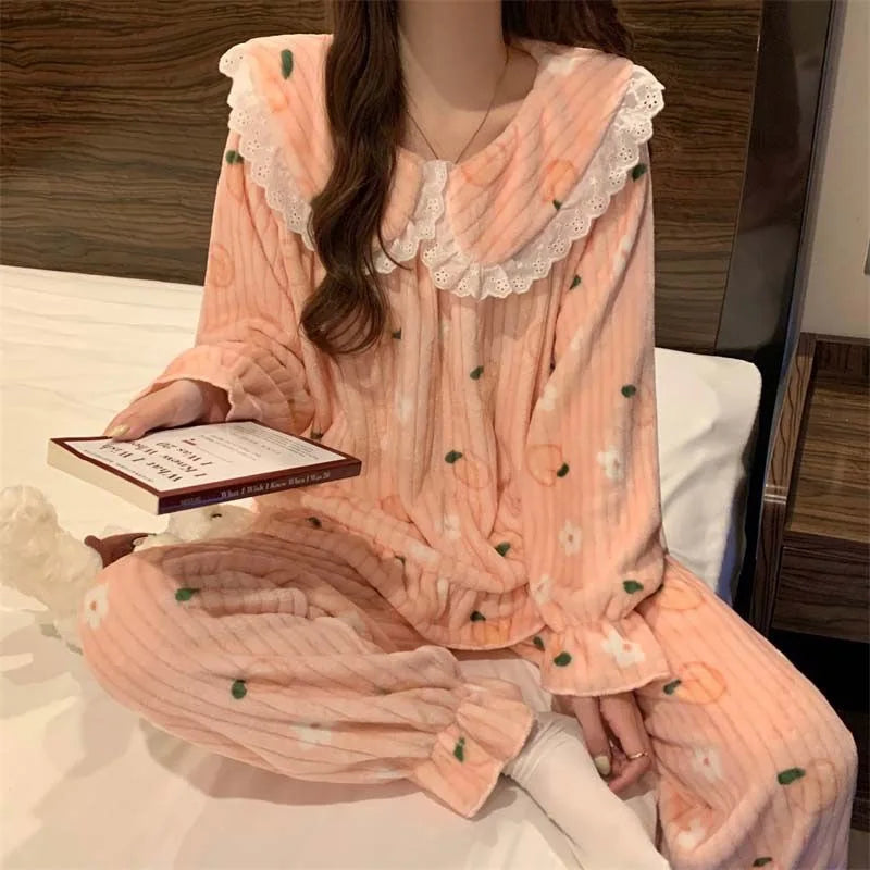 Peach Fleece Pajamas