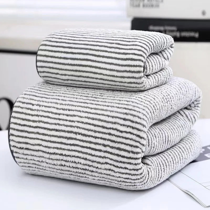 Modern Stripe Microfiber Towel Set