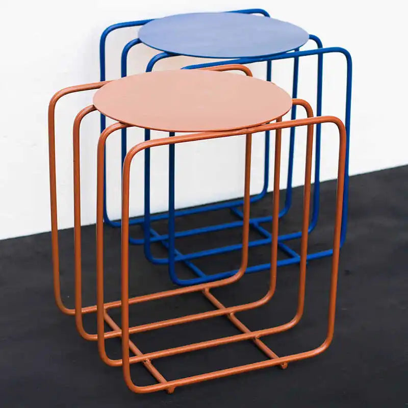 Modern Iron Side Table – Dual-Layer Minimalist Accent Table