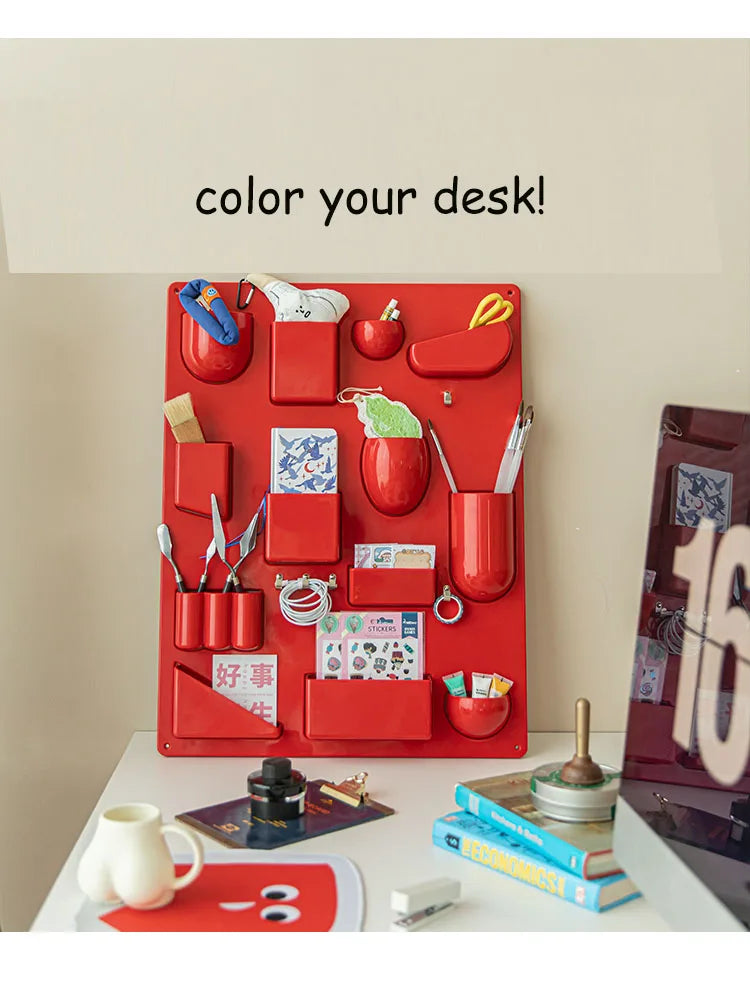 Color Pop Wall Organizer – Multi-Compartment ABS Storage Rack