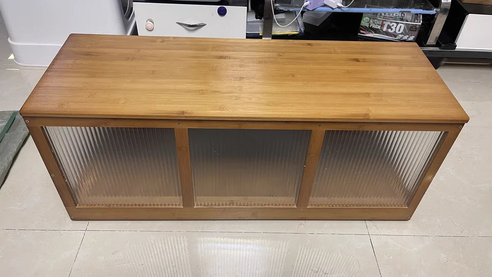 Flip-Top Wooden Storage Bench – Minimalist Entryway Organizer