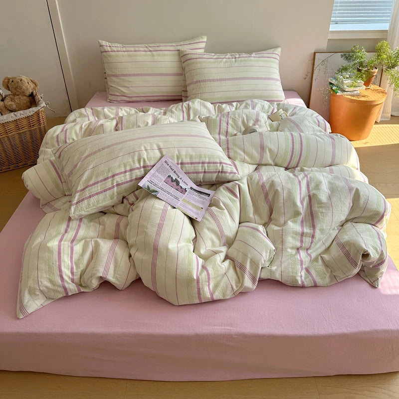 Soft Striped Duvet Cover Set