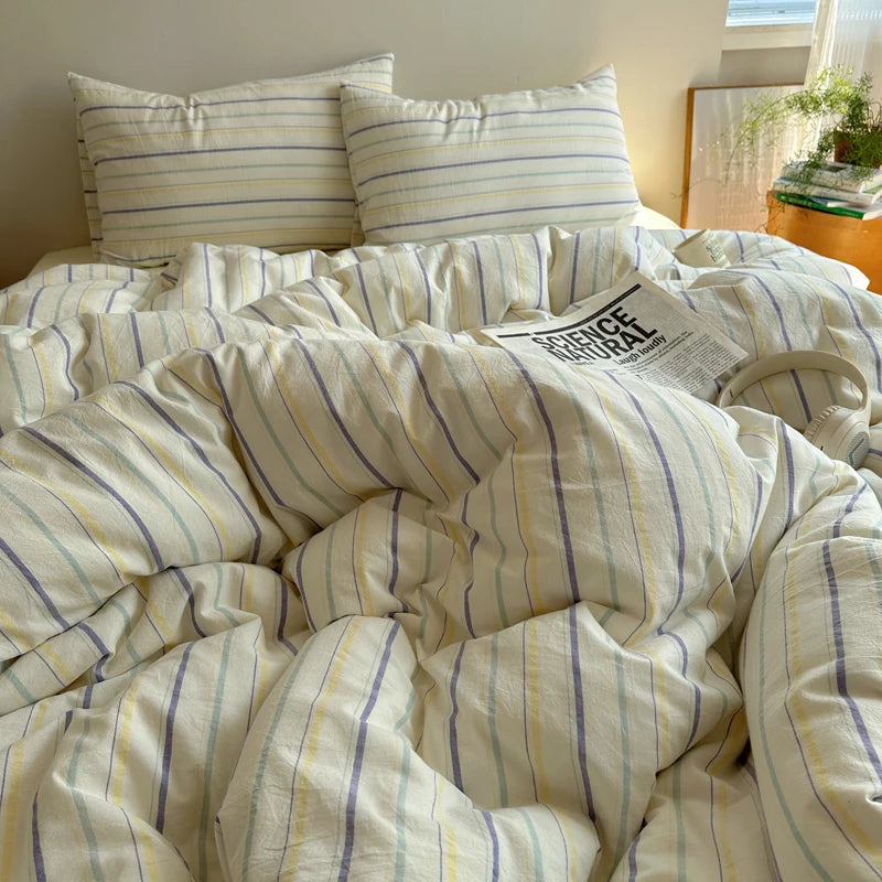 Soft Striped Duvet Cover Set