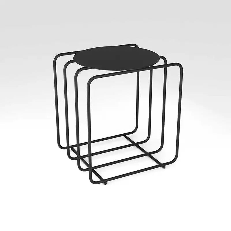 Modern Iron Side Table – Dual-Layer Minimalist Accent Table